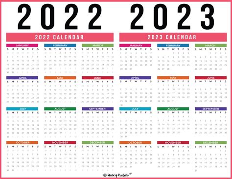 Calendar 2022 2023 .